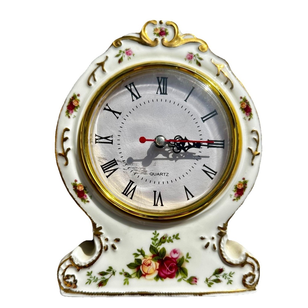 Royal Albert Old Country Roses Victorian Mantle Clock